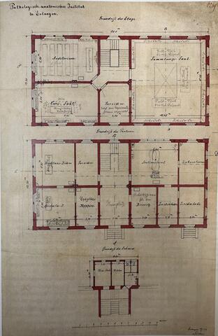 Pathologisch-anatomisches Institut zu Erlangen, Grundriss der Etage