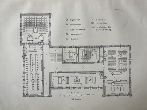 Plan V., Hauser 1907, Grundriss II. Stock, Neue Anatomie
